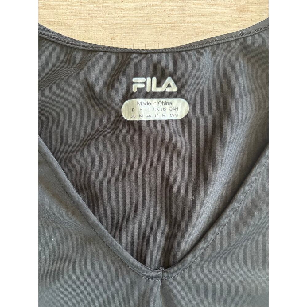 Fila Sport Black Peplum Active Tank Top Sleeveless Athletic Workout Shirt size M - Picture 3 of 5
